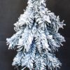 mała choinka sztuczna na pniu nowoczesna biała ośnieżona dekoracja świąteczna zimowa aura świą klimat bożego narodzenia