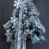 Biała ozdobna ośnieżona choinka ubrana opruszona śniegiem odporna uniwersalna gęsta sztuczna na pniu