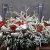 nowoczesna dekoraca świątecza stroik bożonarodzeniowy dekoracja stołu ze świecami świecznikami stroik na stół wigilijny