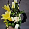 bukiet z sztucznych kwiatów do wazonu na cmentarz -e stroiki na cmentarz