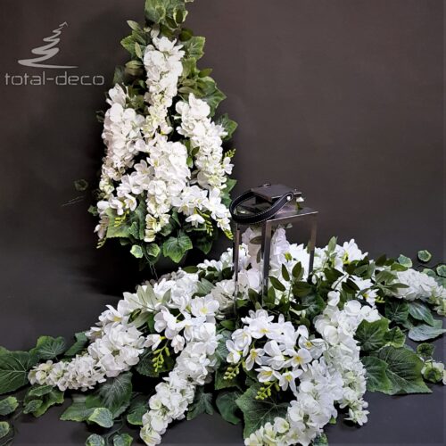 komplet bukiet i stroik na cmentarz z białych kwiatów