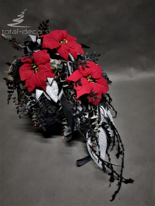 świąteczny bukiet na cmentarz czarno czerwony