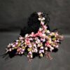 serdeczne wspomnienie czarne serce nagrobne z różowymi magnoliami